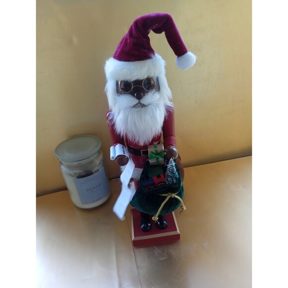 North Pole Trading Co. "14"" Santa Clause  Wood Christmas Nutcracker - Picture 2 of 6